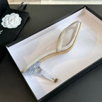 CHANEL Double C High Heel White Lambskin