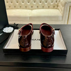 CHANEL mary jane flat Red Wine patent calfskin