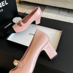 CHANEL Double C WOMEN'S SHOES SPIRIT TOE Light Pink Lambskin