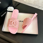 CHANEL Slippers Light Pink Lambskin
