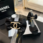 CHANEL HIGH SANDAL OPEN TOE IN BLACK SATIN