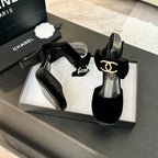 CHANEL HIGH MARRY JANE IN BLACK VELVET
