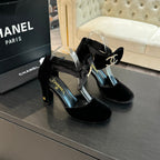 CHANEL HIGH MARRY JANE IN BLACK VELVET