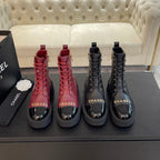 CHANEL ANKLE BOOTS IN BLACK LAMBSKIN