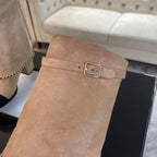 CHANEL SHORT BOOTS 6.5 CM IN CIDER BROWN SUEDE AND BLACK CALFSKIN