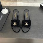 CHANEL MID-HEEL 5 CM MULE IN BLACK VELVET