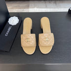 CHANEL MID-HEEL 5 CM MULE IN TUSCAN BEIGE LAMBSKIN