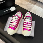CHANEL BIG-HEAD COOKIE SHOES IN MAGENTA PURPLE LAMBSKIN
