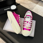 CHANEL BIG-HEAD COOKIE SHOES IN MAGENTA PURPLE LAMBSKIN