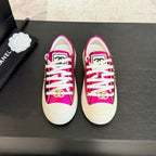 CHANEL BIG-HEAD COOKIE SHOES IN MAGENTA PURPLE LAMBSKIN