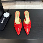 CHANEL HIGH HEEL MULE 65 MM IN CANDY RED SUEDE
