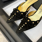 CHANEL HIGH HEEL MULE 65 MM IN BLACK SUEDE