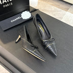 CHANEL HIGH HEEL PUMP 65 MM IN BLACK LAMBSKIN