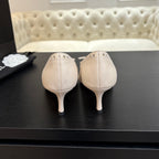 CHANEL HIGH HEEL PUMP 65 MM IN WHITE CREAM LAMBSKIN