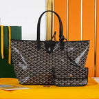 SAINT LOUIS PM 34 IN BLACK GOYARDINE CANVAS AND CALFSKIN