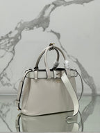 PRADA TOTE BAG WITH BELT 32 IN WHITE IMPORTED CALFSKIN