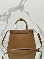 PRADA TOTE BAG WITH BELT 32 IN CIDER BROWN IMPORTED CALFSKIN
