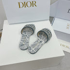 DIOR CD Mule Dway Slide 10mm Multi Motifs Style 3