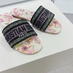 DIOR CD Mule Dway Slide 10mm Multi Motifs Style 2