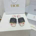DIOR CD Mule Dway Slide 10mm Multi Motifs Style 2