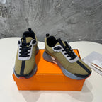HERMES HEROS SNEAKERS OLIVE GOATSKIN
