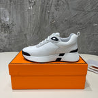 HERMES HEROS SNEAKERS WHITE MIX BLACK GOATSKIN