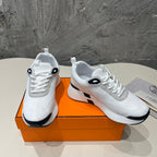 HERMES HEROS SNEAKERS WHITE MIX BLACK GOATSKIN