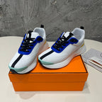 HERMES HEROS SNEAKERS WHITE MIX COBALT GOATSKIN