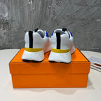 HERMES HEROS SNEAKERS WHITE MIX COBALT GOATSKIN