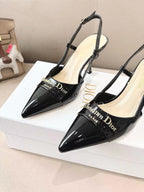 DIOR MY DD SLINGBACK PUMP 85MM IN BLACK CALFSKIN