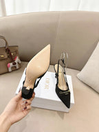 DIOR MY DD SLINGBACK PUMP 85MM IN BLACK DENIM
