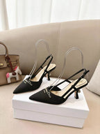 DIOR MY DD SLINGBACK PUMP 85MM IN BLACK DENIM