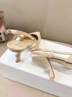 DIOR MY DD SLINGBACK PUMP 85MM IN BEIGE DENIM