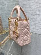 DIOR LADY MINI BAG 17 IN LIGHT PINK LAMBSKIN