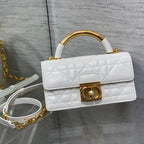 DIOR MINI 20 ANGE BAG IN WHITE MACROCANNAGE LAMBSKIN