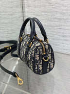 DIOR GROOVE MINI 17 BAG IN BLACK MIX BEIGE OBLIQUE MONOGRAM JACQUARD