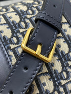 DIOR GROOVE 25 BAG IN BLACK MIX BEIGE OBLIQUE MONOGRAM JACQUARD