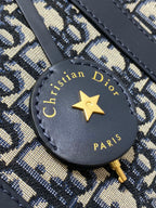 DIOR GROOVE 25 BAG IN BLACK MIX BEIGE OBLIQUE MONOGRAM JACQUARD