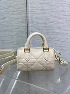 DIOR GROOVE MINI 17 BAG IN WHITE CREAM LAMBSKIN