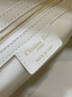 DIOR GROOVE 25 BAG IN WHITE CREAM LAMBSKIN