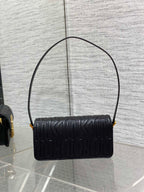 DIOR FLAP BAG 18 BLACK QUILTED ALLOVER CALFSKIN