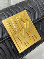 DIOR FLAP BAG 18 BLACK QUILTED ALLOVER CALFSKIN