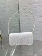 DIOR FLAP BAG 18 WHITE QUILTED ALLOVER CALFSKIN