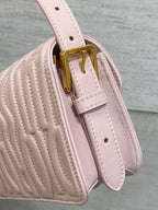 DIOR FLAP BAG 18 PALE PINK QUILTED ALLOVER CALFSKIN