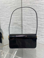 DIOR FLAP BAG 18 IN BLACK PATENT CALFSKIN