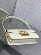 DIOR FLAP BAG 18 IN WHITE PATENT CALFSKIN