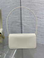 DIOR FLAP BAG 18 IN WHITE PATENT CALFSKIN