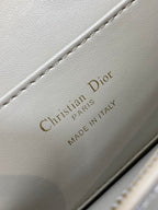 DIOR FLAP BAG 18 IN WHEAT TAN PATENT CALFSKIN