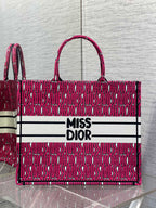 DIOR MISS LARGE TOTE 42 IN MAGENTA PURPLE CANVAS