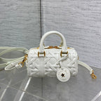 DIOR GROOVE 17 BAG IN WHITE MACROCANNAGE CALFSKIN WITH GOLD HARDWARE
